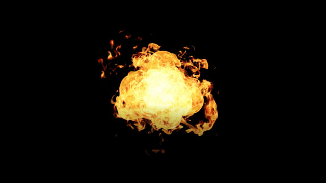 7 Fire Explosions with Transparent Background