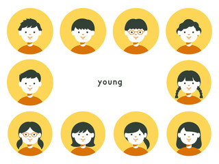 男の子・女の子のセットイラスト（アイコン）