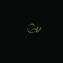 GD initial handwritten calligraphy, for monogram and logo