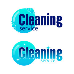 logos, company cleaning services, deep furniture dry cleaning. Vector, illustration