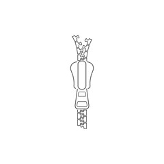 Zipper vector line icon sign symbol in flat style