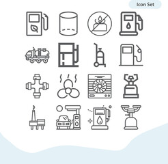 Simple set of exhaust related lineal icons.