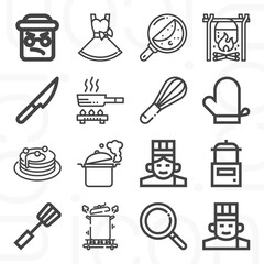 16 pack of ie  lineal web icons set