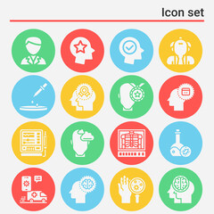 Fototapeta premium 16 pack of psychologist filled web icons set