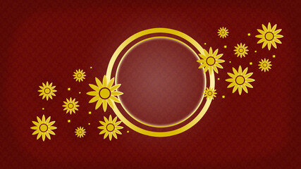 happy chinese new year 2021 or golden easter egg with flowers template with red background for text and greetings