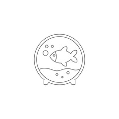 Aquarium line icon for website, application, printing, document, poster design Vector