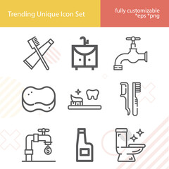 Simple set of disaster related lineal icons.