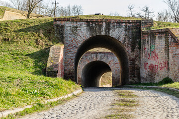 One of the many entrance gates at the Petrovaradin Fortress in Novi Sad, Serbia 