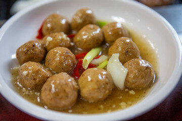 Traditional North Korean Food served in one of the restaurants in Pyongyang in North Korea.