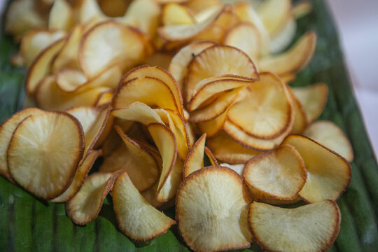 Manyok chips cooked in a restaurant in Costa Rica, Central America
