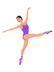 Lady dancer in violet leotard