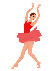 Ballerina in red and pink dress