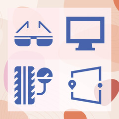 Simple set of measurement related filled icons