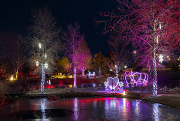 Holiday outdoor lighting decorations in Loveland, Colorado
