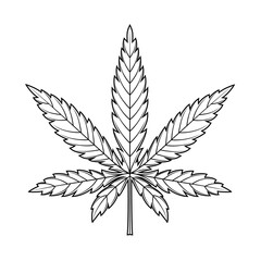 Marijuana leaf or cannabis leaf weed icon