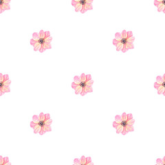 Fototapeta na wymiar seamless pattern with watercolor anemones
