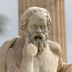 Socrates' marble statue, the famous Greek philosopher and thinker, Athens Greece