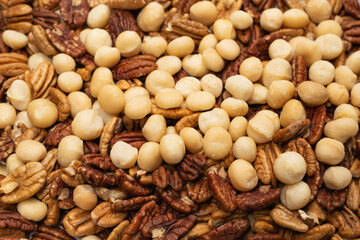 Mix of nuts as a background.