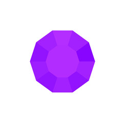 Magenta colors Gemstone vector on white background. Magenta diamond vector. purple gemstone.