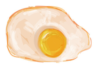 Egg, scrambled eggs, protein, omelet, food, breakfast. Print on a T-shirt for the kitchen for things, yellow and white.