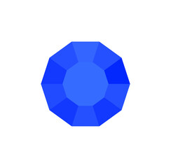 Blue diamond vector. Blue Gemstone. 