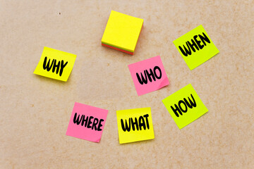 brainstorming or decision making on colorful sticky note