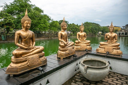 Buddha statues in a park in Central Colombo, Sri Lanka
