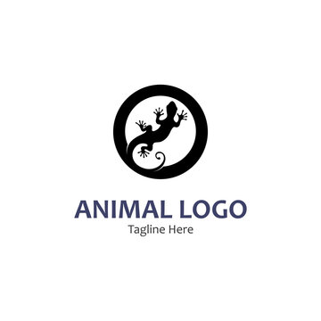 animal vector lizard salamander gecko crocodile and reptiles design logo