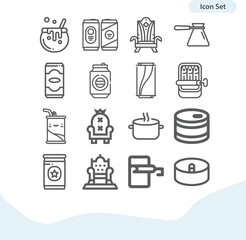 Simple set of toilet bowl related lineal icons.