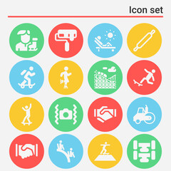 16 pack of thrill  filled web icons set