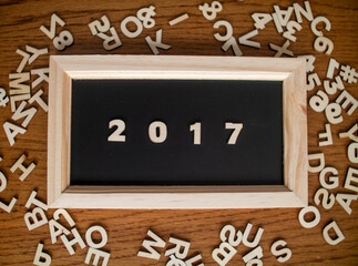 2017 on a chalkboard