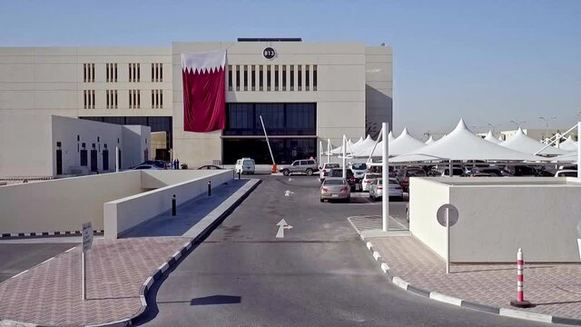 Qatari flag on a building