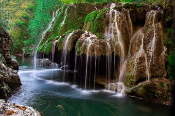 Bigar water fall, Romania, formed by an underground water spring witch spectacular falls into the Minis River