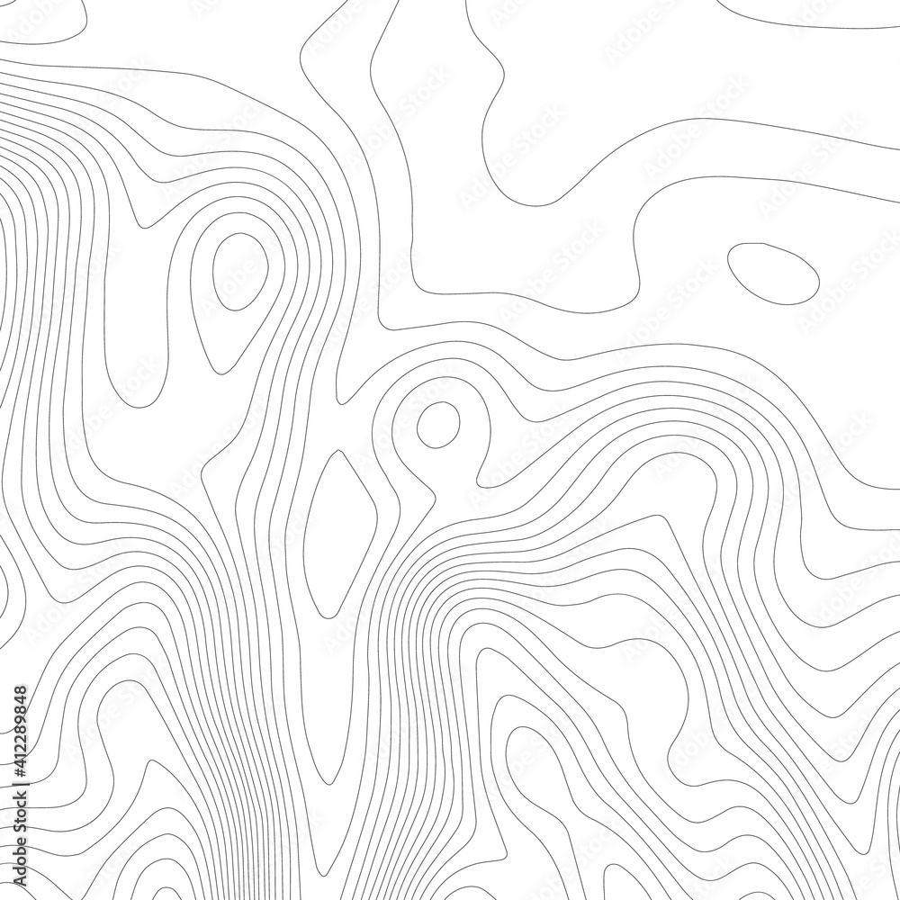 Poster contour vector. topographic map on white background. topo map elevation lines. contour vector abstra