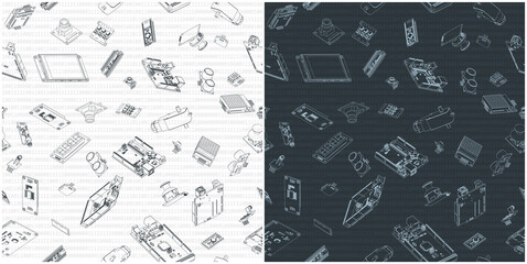 Arduino hardware seamless pattern drawings