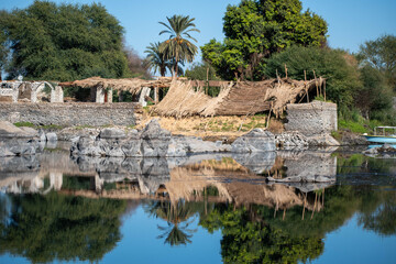 Brick house over the River Nile - Aswan