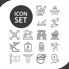 Simple set of japan related lineal icons.