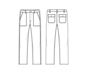 Men's Fatigue Pants - Front & Back