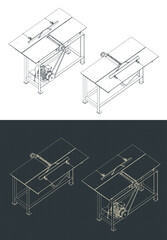 Table Cutting Machine Isometric Drawings