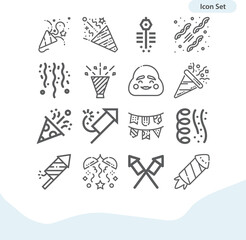 Simple set of let off related lineal icons.