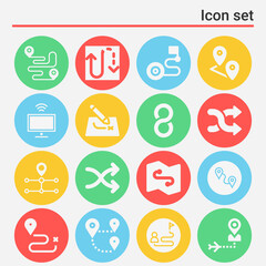 16 pack of interstate  filled web icons set