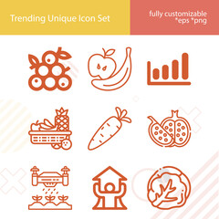 Simple set of consequence related lineal icons.