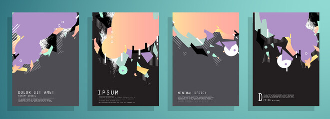 Modern abstract covers set. Abstract shapes composition. Futuristic minimal design. Eps10