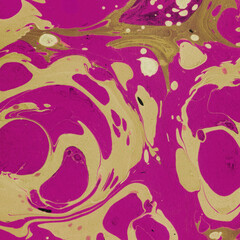 Colorful marble ink texture on watercolor paper background. Marble stone image. Bath bomb effect. Psychedelic biomorphic art.