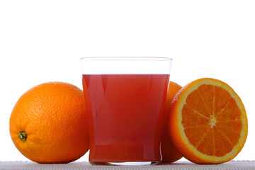 bicchiere con succo di arancia