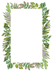 Floral frame on white background. For your design of wedding invitations, cards, etc.