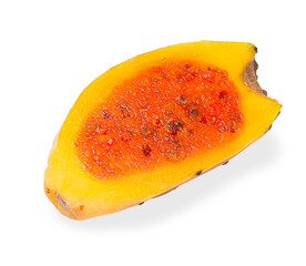 Isolated prickly pear fruits with shadow for packaging and advertisement. Full depth of field. Clip art image for package design.