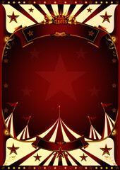 Red vintage circus background. A circus vintage poster for your entertainment © christophe BOISSON