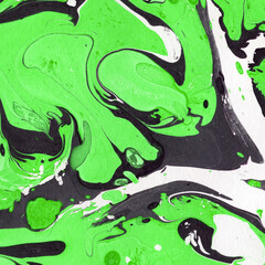 Colorful marble ink texture on watercolor paper background. Marble stone image. Bath bomb effect. Psychedelic biomorphic art.