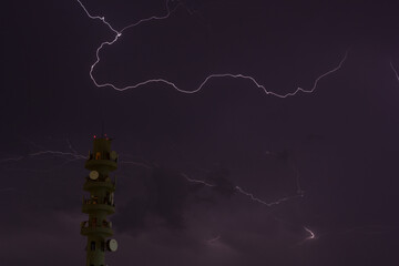 lightning in the night sky